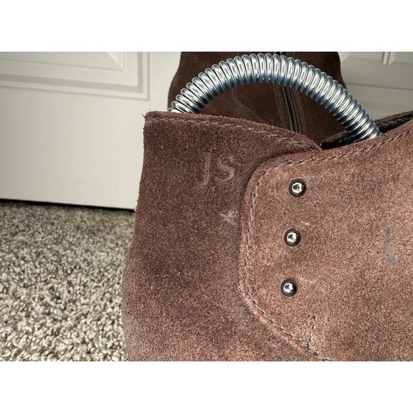 Josef Seibel Steampunk Size 36 US 5.5 Suede Fur Lined Brown Heel Zipper Booties - Picture 2 of 8